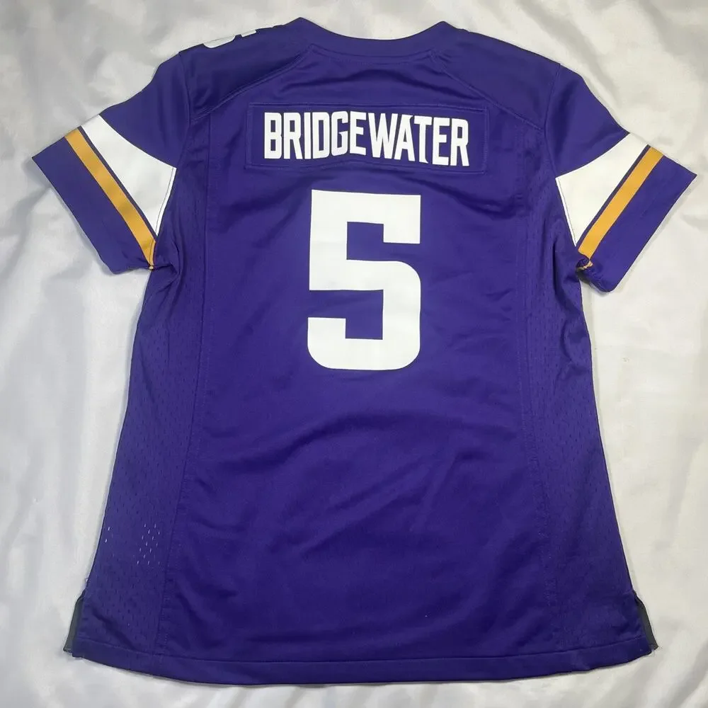 Minnesota Vikings NFL Football Nike On Field Purple Jersey #5 Bridgewater Size M